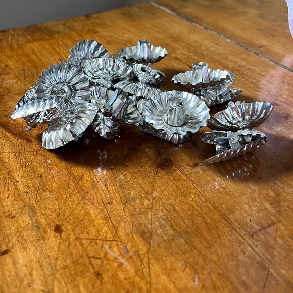 Antique German Silver Clip On Christmas Tree Candle Holders Set of 10 - Picture 1 of 5